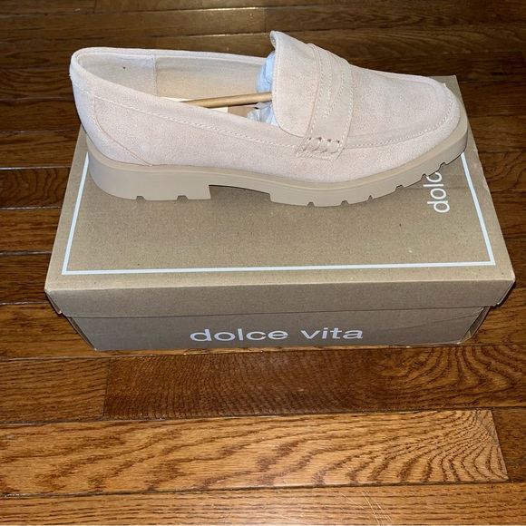 Dolce Vita Elias Loafer Tan Dune Suede Women’s Size 11 Penny Slot Lug Sole - Picture 7 of 16